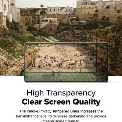 Bộ 2 Miếng Dán cường lực chống nhìn trộm kèm khung dán RINGKE Easy Slide Privacy Tempered Glass dành cho Samsung Galaxy S25 Ultra_ Hàng Chính Hãng