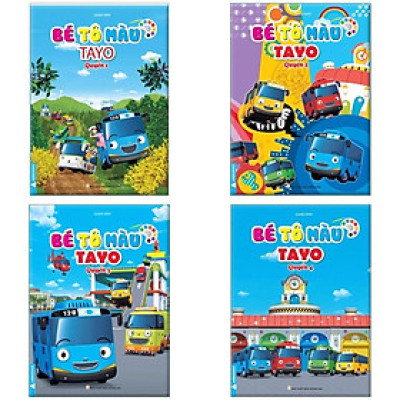 Sách - Bé Tô Màu - Chủ Đề Tayo - Bộ 4 Cuốn