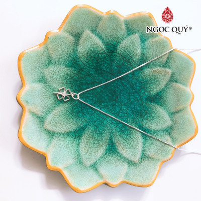 Dây chuyền bạc mặt cỏ 4 lá - Ngọc Quý Gemstones