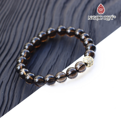 Vòng đá thiên nhiên hạt 8mm phối charm hợp kim đính đá - Ngọc Quý