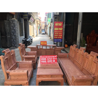 Bộ bàn ghế Âu Á Hộp Cuốn Thư gỗ hương đá