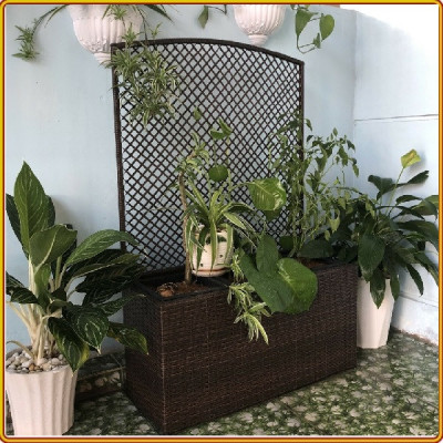 Chậu trồng hoa Tundo hình chữ nhật 80 x 33 x 122 cm