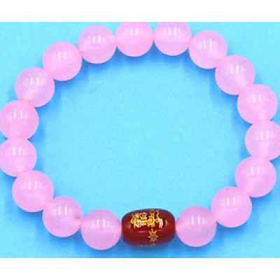 Vòng tay chuỗi hạt đá thạch anh hồng 10 ly Thái tuế phù DTTH30
