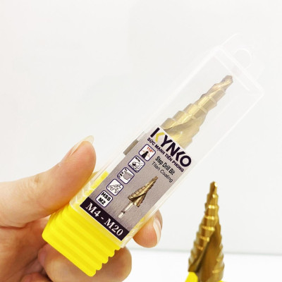Mũi khoan tháp HSS-M2 đường kính khoan 4-20mm phủ titan siêu cứng KYNKO