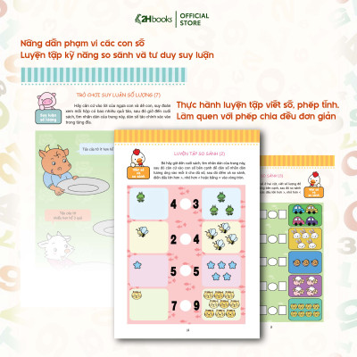 Sách toán cho bé, Phát triển tiềm năng toán học cho trẻ - Toán  học cho trẻ mẫu giáo - Lớp chồi 1 (Tái Bản 2021)- 2HBookss