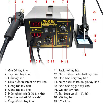 Vinasemi 852D+ Máy Hàn Khò 720W