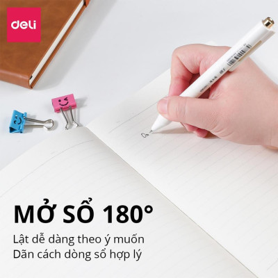 Sổ Tay Bìa Da Kẻ Ngang A5 B5 80gsm 192 / 240 Trang Cao Cấp Deli - Chống Nước Làm Quà Tặng Sang Trọng - Phù Hợp Làm Sổ Kế Hoạch Planner, Nhật Kí, Tập Vở Ghi Chép Bullet Journal - EN039 / EN040