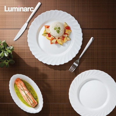 Đĩa (dĩa)/Bộ 6 đĩa thủy tinh Luminarc Trianon 25cm N3645/N3645*6 | hàng chính hãng