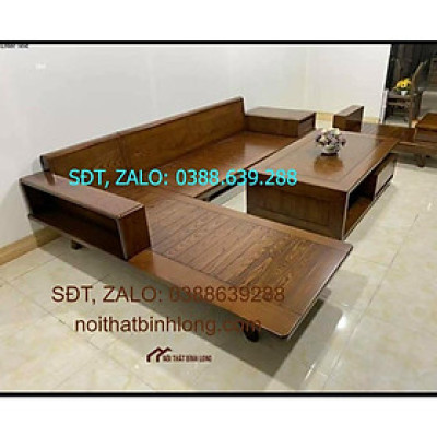 Bộ bàn ghế góc phòng khách gỗ xoan đào