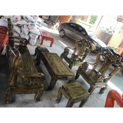 bộ bàn ghế quốc đào tay 12 gỗ tràm vân