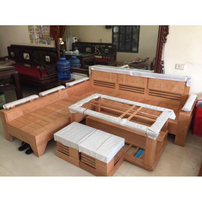 Bàn ghế tiếp khách gỗ sồi