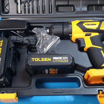 MÁY KHOAN PIN 2 TỐC ĐỘ 10MM 20V (2 PIN) TOLSEN 79033 - HÀNG CHÍNH HÃNG