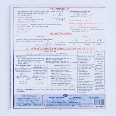 Tóm tắt kiến thức Hình học 10 - 11 - 12