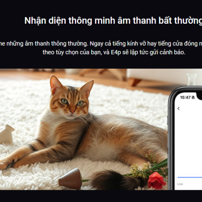 Camera Wifi mắt cá trong nhà EZVIZ E4P 3K (3K+), 4 micro đa hướng, đàm thoại rõ ràng - Hàng chính hãng
