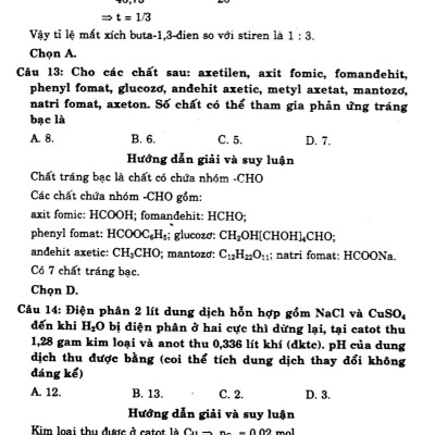 Suy Luận Và Pp Giải Nhanh Đề Thi Trắc Nghiệm Hóa Học 12