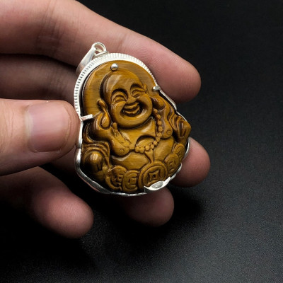 Mặt Dây Chuyền Nam Mặt Phật Di Lặc Bạc Hiểu Minh MDN471