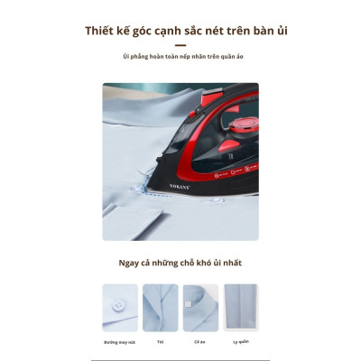 Bàn ủi hơi nước cầm tay không dây cao cấp SoKANY SK-9518 thiết kế đặc biệt chống nhỏ giọt, ủi phẳng mọi loại vải - HÀNG CHÍNH HÃNG