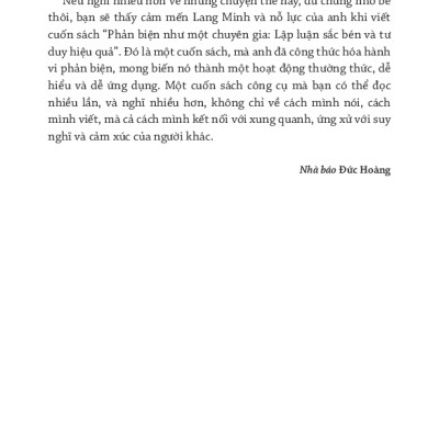 Phản Biện Như Một Chuyên Gia - Lập Luận Sắc Bén Và Tư Duy Hiệu Quả
