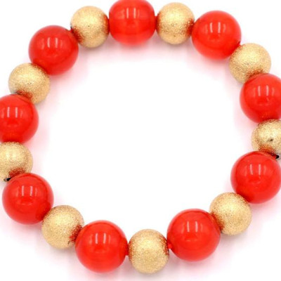 Chuỗi đeo tay phong thủy - đá ngọc tủy cam 12 ly VNTCHVM1 - hợp mệnh Hỏa, mệnh Thổ