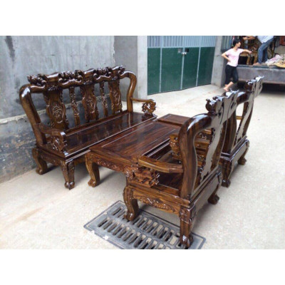 BỘ BÀN GHẾ GỖ TRÀM TAY 10 PHUN VÂN 6 MÓN KIỂM HÀNG TRƯỚC KHI THANH TOÁN