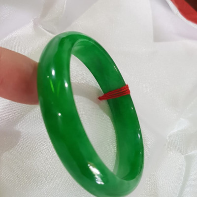 Vòng Đá cẩm thạch Bản HẸ LÝ 53mm Xanh Lý ĐậmTươi bóng đẹp Size 53mm x cao 12mm x dầy 6mmNữ 52kg - 56kg mệnh Mộc Hỏa Thủy Món Quà Ý nghĩa Anh Chị tặng chính bản thân mình, Mẹ, Vợ, người thân yêu ạ