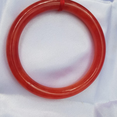 Vòng tay nữ đá Cẩm Thạch Đỏ Đẹp 53mm x cọng 7mm Nữ mệnh hỏa mệnh thổ 52kg - 58kg Hợp mệnh hợp công việc may mắn tốt đeo đẹp tay ạ