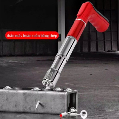Máy Bắn Đinh Vào Bê Tông Sắt Thép Siêu Mạnh – Có 100 Đinh & Hộp Phụ Kiện, Vỏ Kim Loại Cứng Cáp