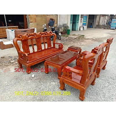 bộ bàn ghế quốc đào tay 12 gỗ xoan ta