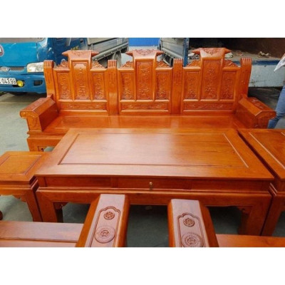 bộ bàn ghế cuốn thư tay hộp gỗ gõ