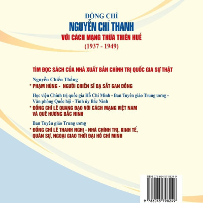 Đồng Chí Nguyễn Chí Thanh với cách mạng Thừa Thiên Huế  (1937 - 1949) bản in 2024