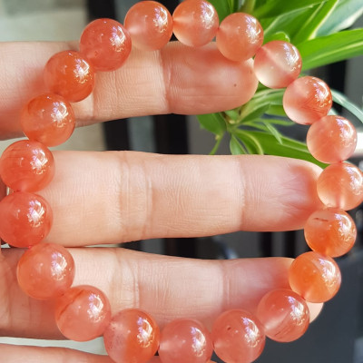 Vòng đeo tay nữ chuỗi mới đá mã não hồng cam bóng mượt đẹp size vòng hạt 10mm nam nữ mệnh hỏa mệnh thổ đeo ạ