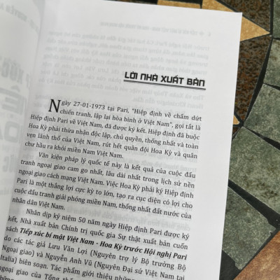 TIẾP XÚC BÍ MẬT VIỆT NAM – HOA KỲ TRƯỚC HỘI NGHỊ PARI – Lưu Văn Lợi và Nguyễn Anh Vũ - NXB CT Quốc Gia Sự Thật