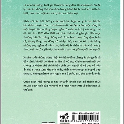 Vẻ đẹp của cuộc sống - Nhật ký của Krishnamurti - NXB Văn Học