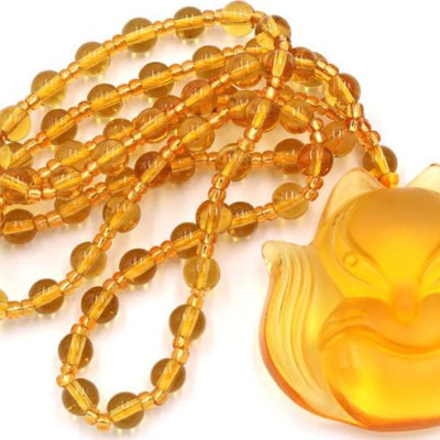 Vòng cổ hồ ly pha lê vàng 3.9 cm HLV1