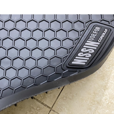 Thảm Lót Sàn Cao Su Xe Hyundai Accent 2018- 2021, 2022- Sàn Cao Su Đúc Accent Ko Mùi Mẫu Nissin chữ trắng