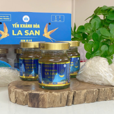 [35% YẾN TƯƠI] Xách Yến Khánh Hoà La San Sụn Vi Cá Tăng Cường Sức Khoẻ Xương Khớp 1 xách x 6 hũ