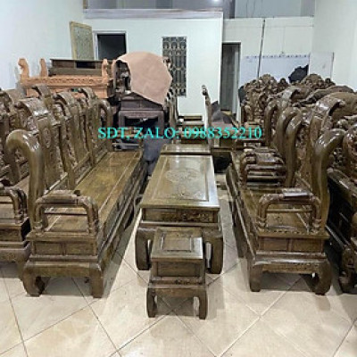 Bộ bàn ghế tần thuỷ hoàng tay 12 gỗ mun đuôi công hàng vip ( Chú Yên - Nghệ An )