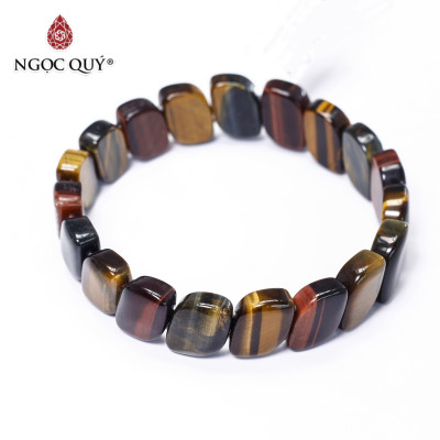 Vòng tay bản đá mắt hổ tam tài - Ngọc Quý Gemstones