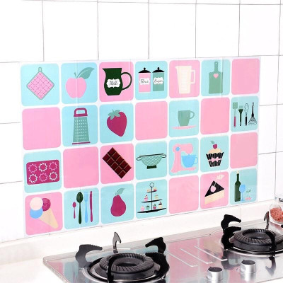 ( loại 1)Giấy dán tường cách nhiệt, chống dầu mỡ cho nhà bếp, Chịu Nhiệt - Decal Dán Bếp Họa Tiết 3D (45x75cm)