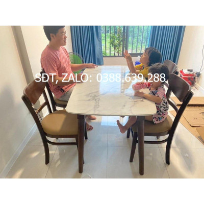 Bộ Bàn Mặt Giả Đá 1m2 + 4 Ghế Panda -FREE SHIP HÀ NỘI  Bộ bàn ăn Cao Cấp