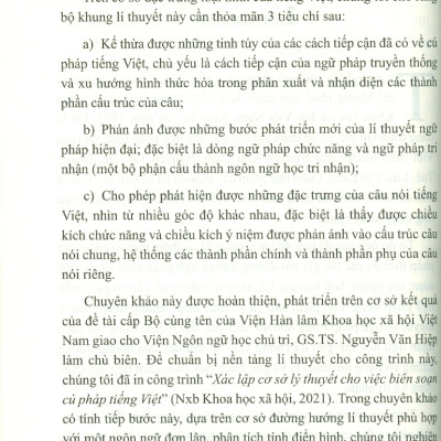 Cú Pháp Tiếng Việt - Các Thành Phần Chính Của Câu (Sách chuyên khảo) 