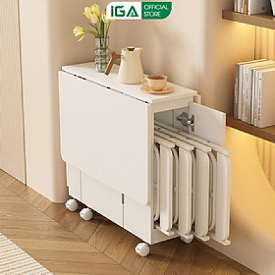 Bàn ăn thông minh 4 ghế gấp gọn tiết kiệm diện tích thương hiệu IGA