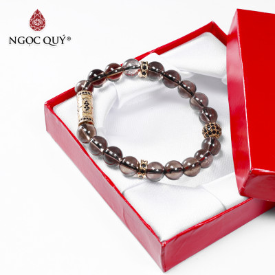 Vòng tay đá thiên nhiên phối charm hợp kim size hạt 10mm - Ngọc Quý Gemstones