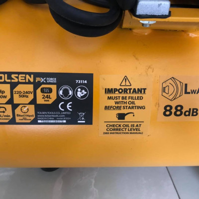 Máy nén khí có dầu ( siêu êm) 24L 1500W Tolsen 73114- Hàng chính hãng