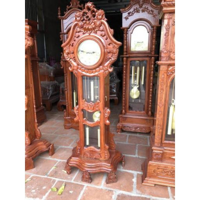 Đồng hồ cây hoa lá tây gỗ hương đá, gỗ gõ đỏ, hàng CỰC VIP, tuyển vân, tuyển gỗ loại 1 (MIỄN PHÍ VẬN CHUYỂN 50KM)