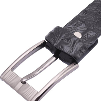 Thắt Lưng Nam Vân Cá Sấu 1 Lớp Huy Hoàng HT4123 (120 x 4 cm) - Đen