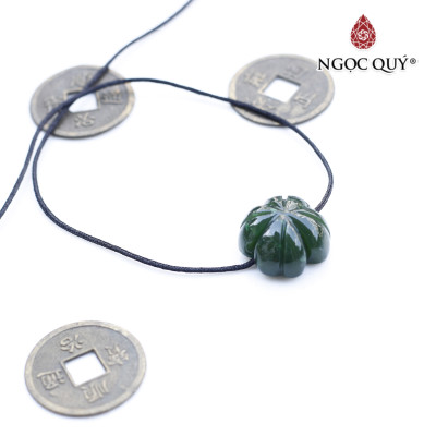 Mặt dây chuyền cỏ 4 lá ngọc bích nephrite 15x15x8mm mệnh hỏa, mộc - Ngọc Quý Gemstones