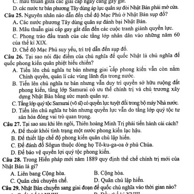 Kiến Thức Trọng Tâm Và Câu Hỏi Trắc Nghiệm Khách Quan Lịch Sử 11
