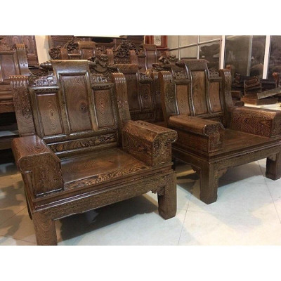 bộ bàn ghế âu á tay hộp trương voi gỗ mun đuôi công đẹp