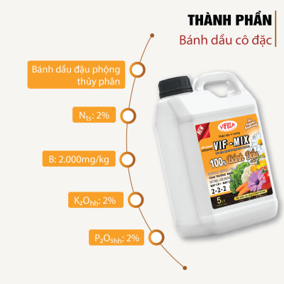 VIF-MIX - Phân bón Bánh dầu đậu phộng can 5L